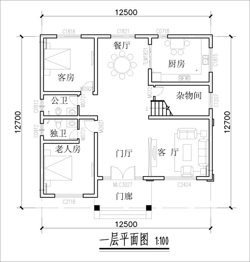 三層鄉(xiāng)村別墅戶型圖