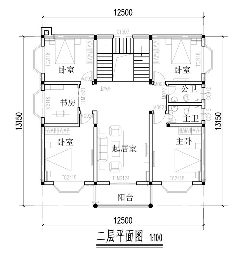 農(nóng)村三層歐式別墅平面圖