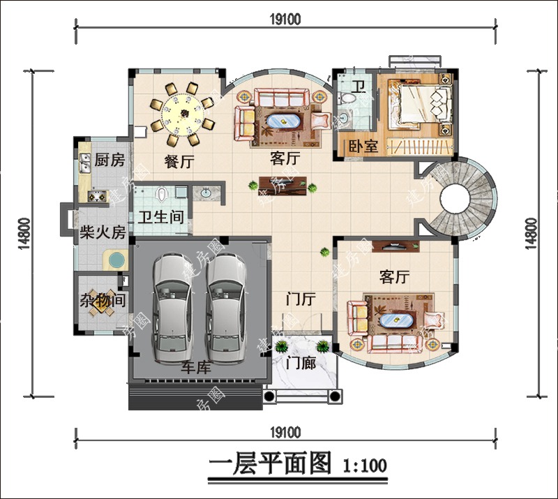 三層豪華歐式別墅戶型圖