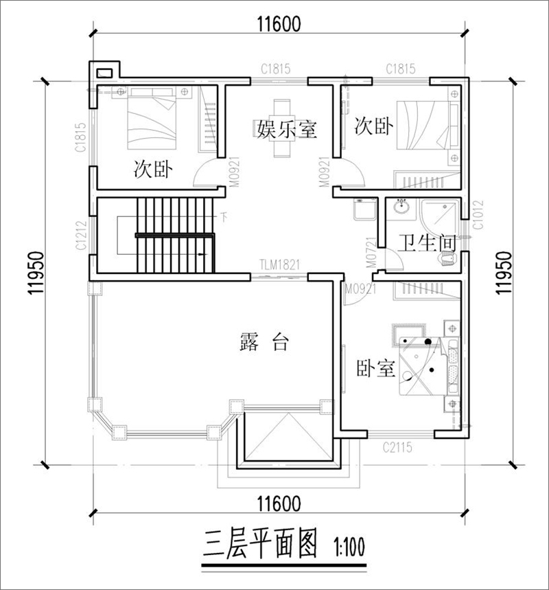 農(nóng)村歐式別墅設(shè)計平面布局圖