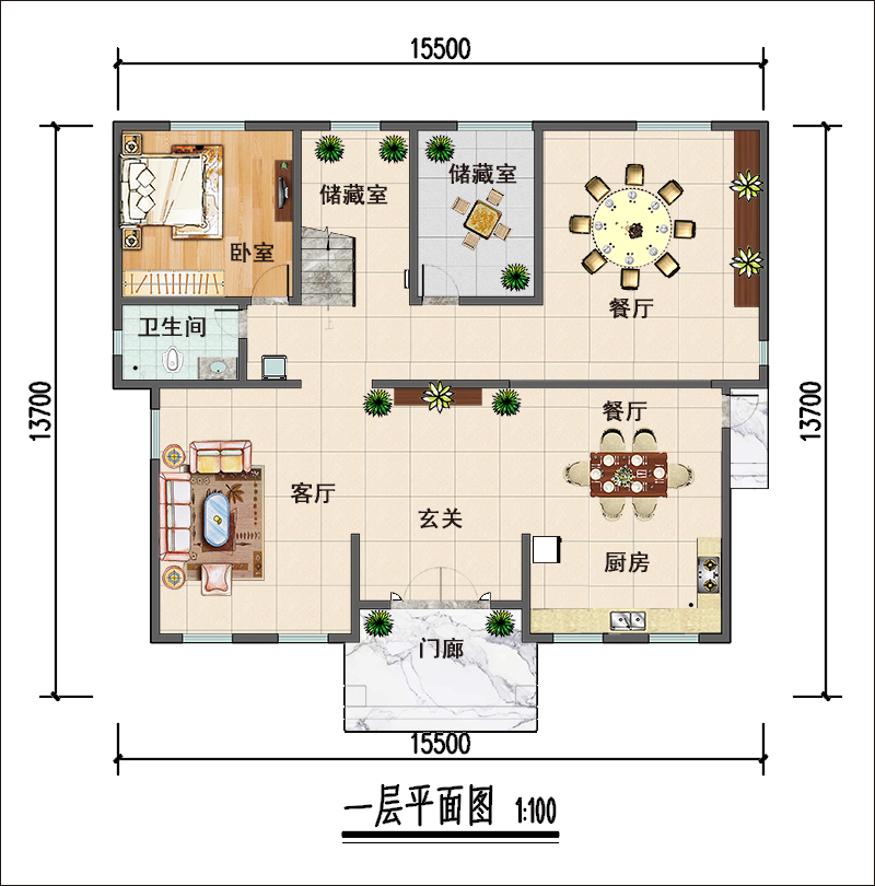 農(nóng)村新中式別墅三層半平面圖