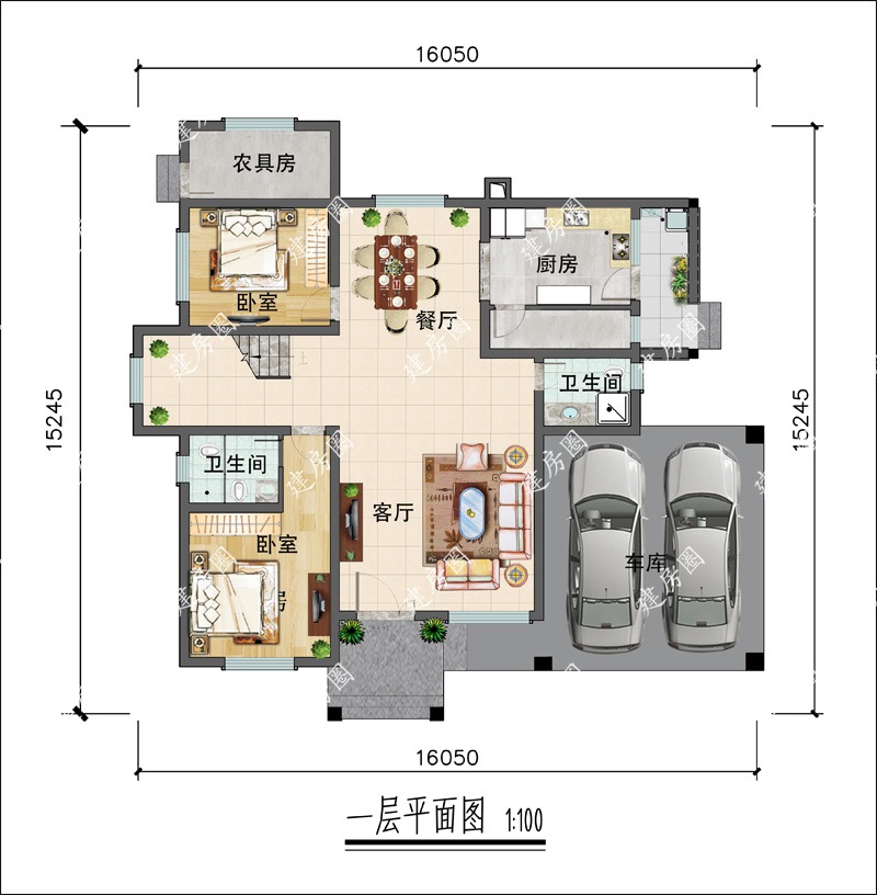 自建房一層平面圖