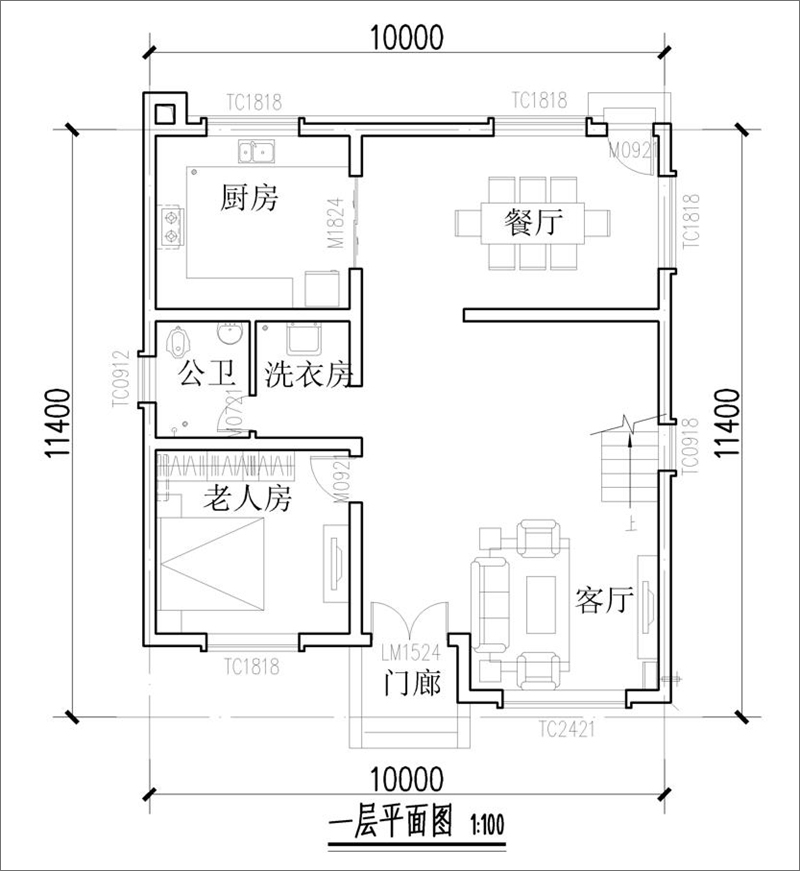三層現(xiàn)代別墅設(shè)計(jì)戶型圖