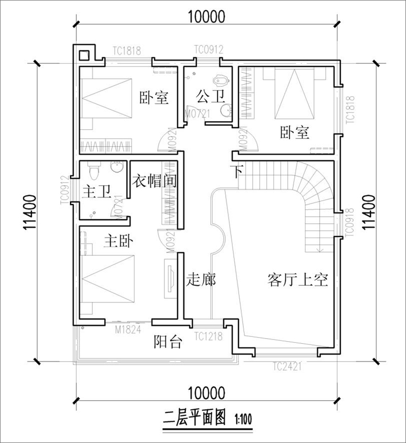 三層現(xiàn)代別墅設(shè)計(jì)平面圖