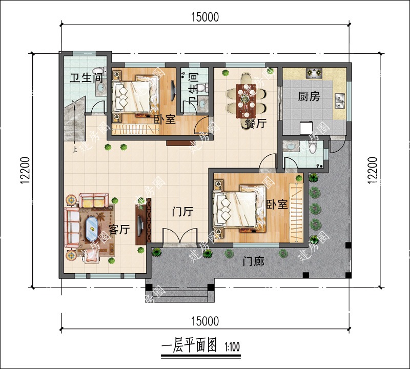 自建房一層平面圖