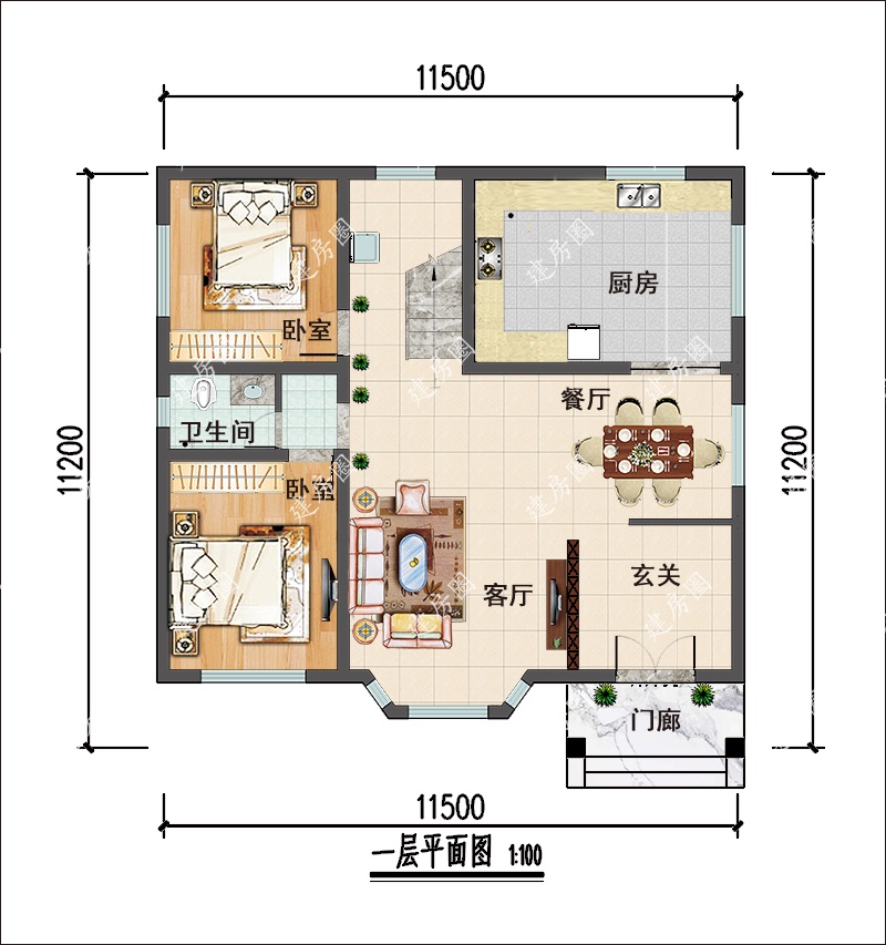 自建房一層平面圖