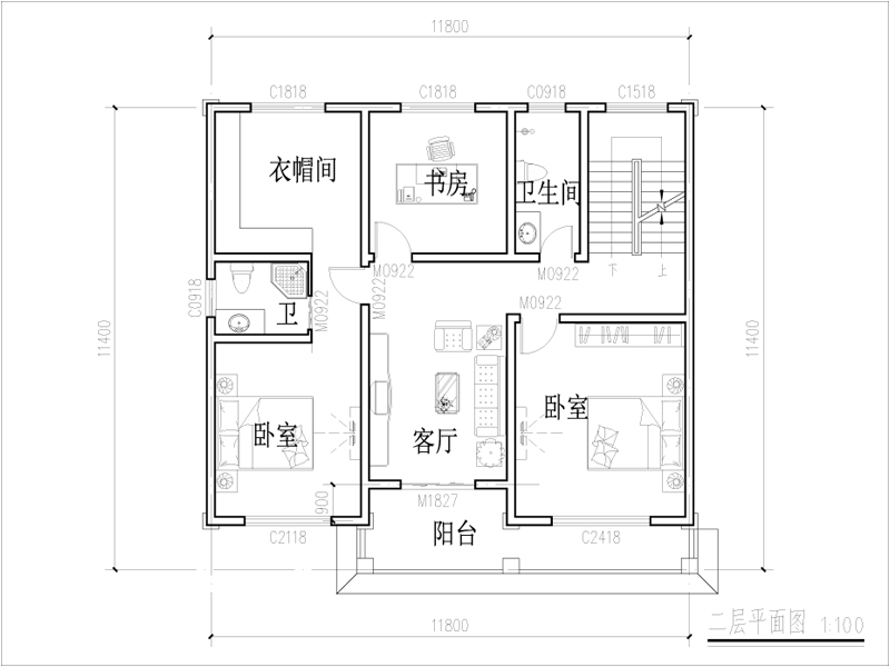璧山自建房二層平面圖