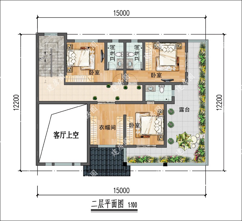 別墅二層平面圖