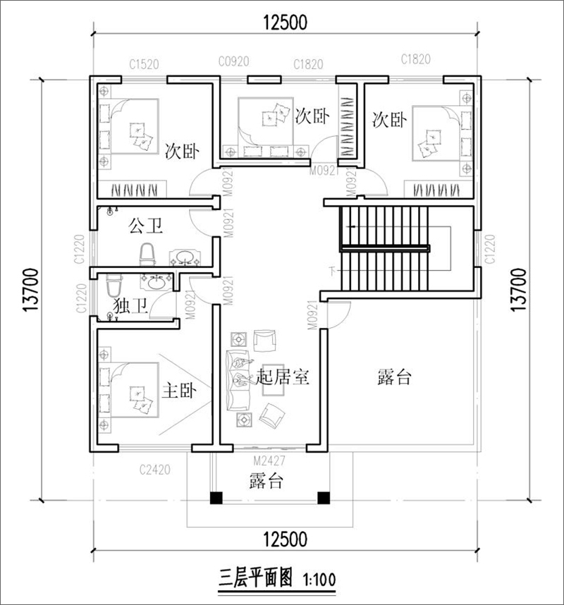 2021農(nóng)村自建房設計圖三層戶型圖