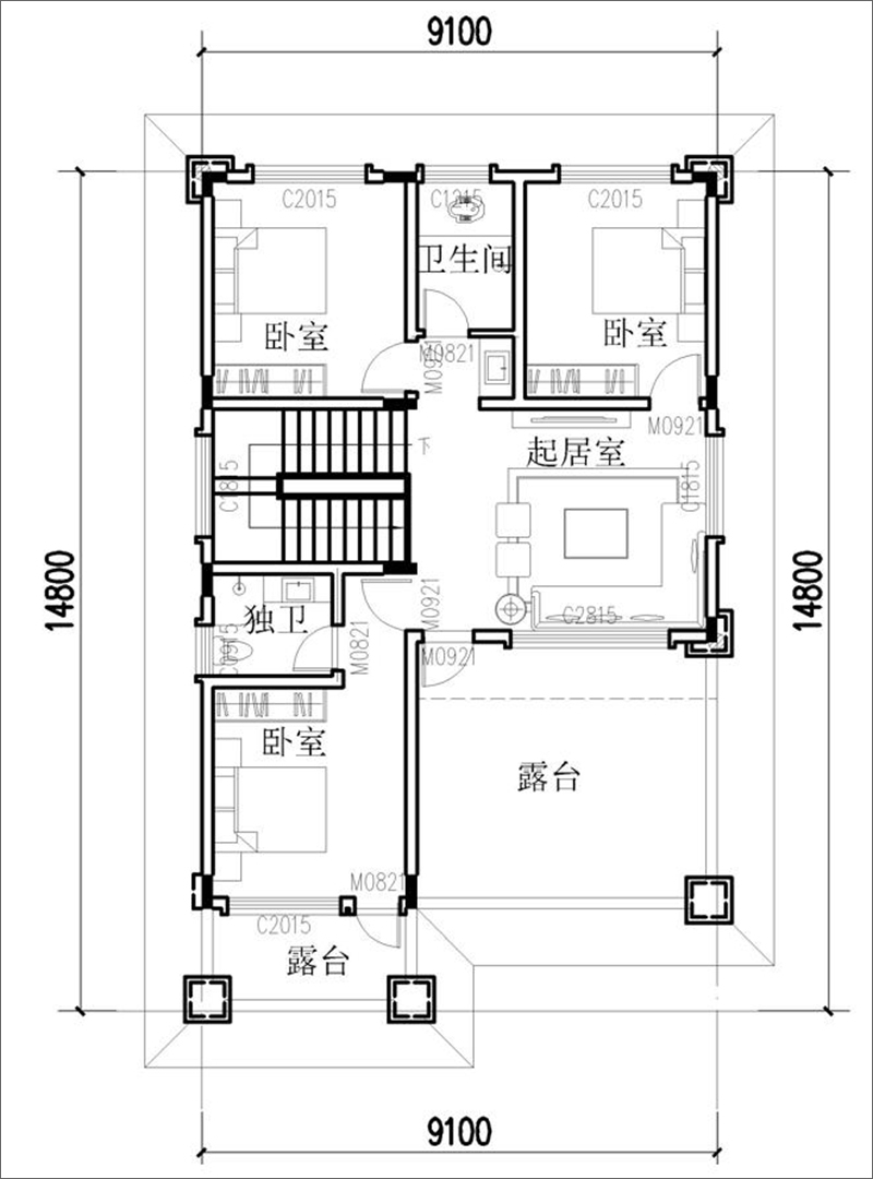 歐式別墅三層設(shè)計(jì)圖