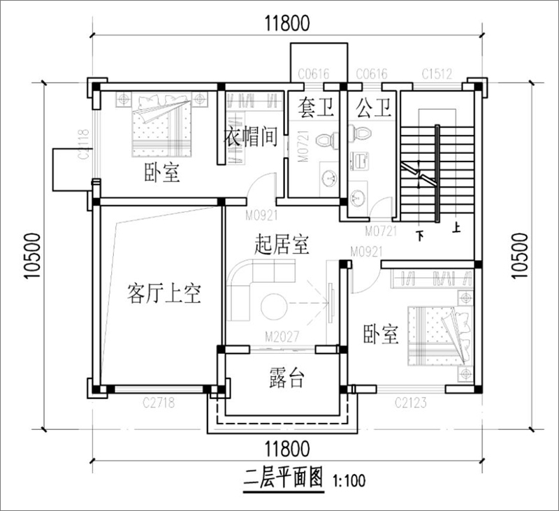 歐式別墅二層平面圖