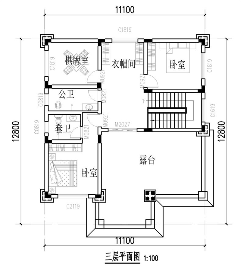 鄉(xiāng)下自建三層樓房平面圖
