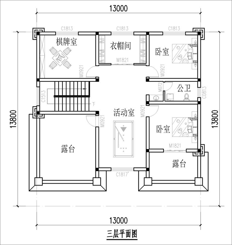 農(nóng)村新款設計三層戶型圖