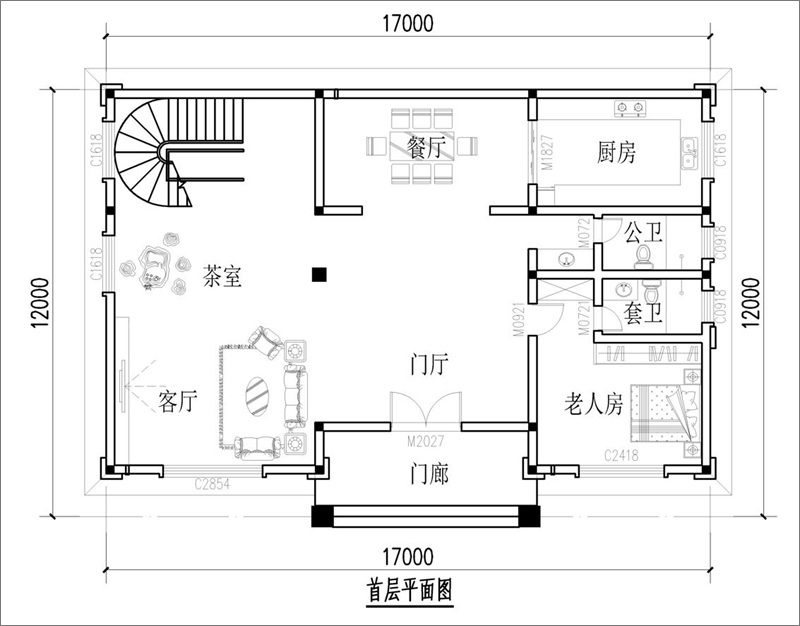 農(nóng)村別墅圖片一層戶型圖