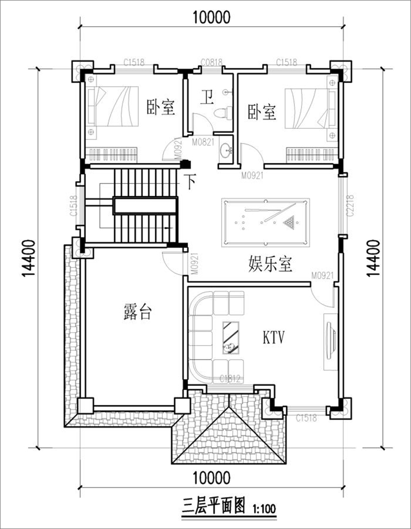 三層農(nóng)村別墅設(shè)計(jì)圖