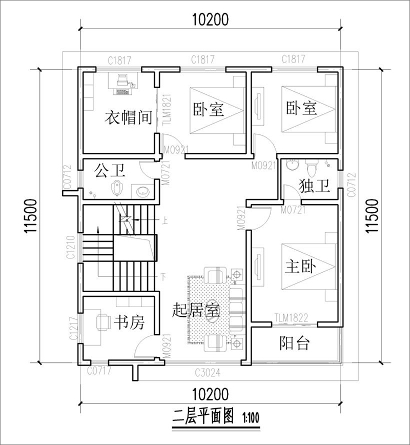 三層現(xiàn)代風格別墅平面圖