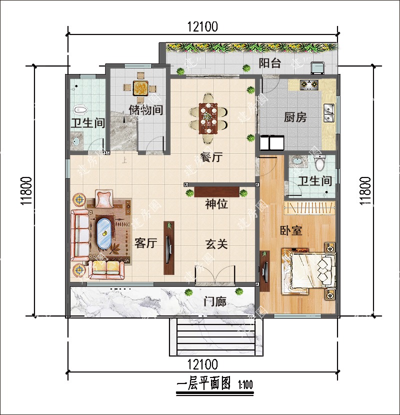 農(nóng)村三層別墅設(shè)計戶型圖