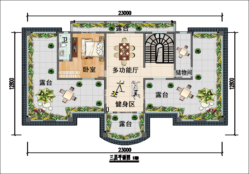 農(nóng)村三層法式別墅設(shè)計圖