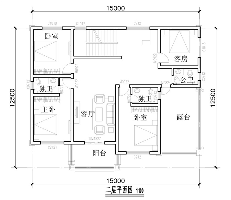 農(nóng)村現(xiàn)代別墅設(shè)計平面圖