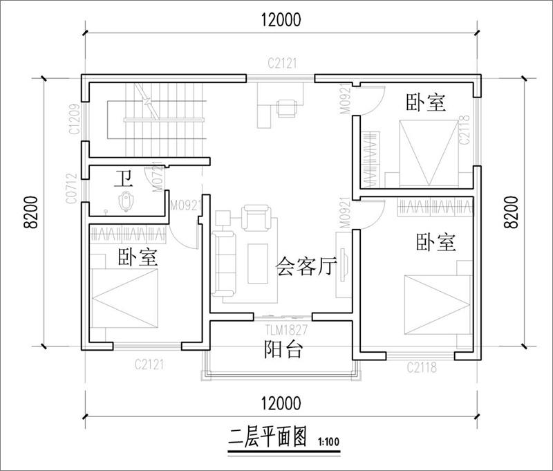 農(nóng)村小獨棟別墅平面戶型圖