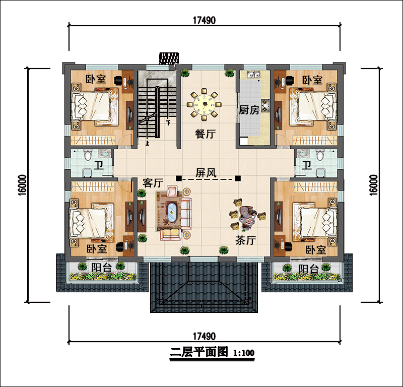 中式豪宅別墅平面圖