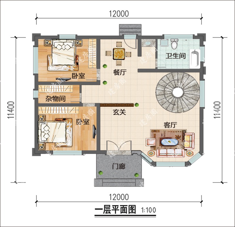 農(nóng)村三層別墅設(shè)計(jì)戶型圖