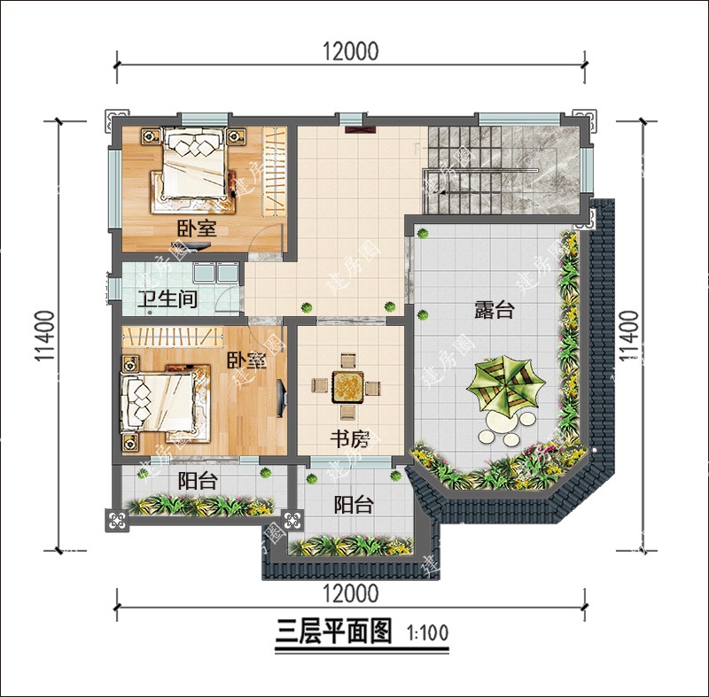 農(nóng)村三層別墅平面布置圖