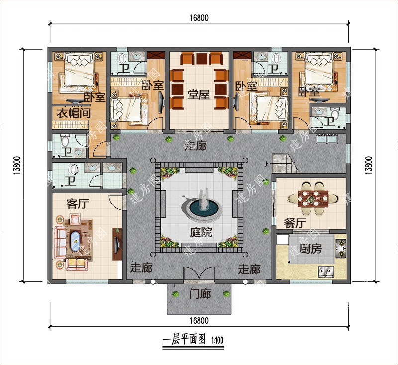 三層四合院設(shè)計(jì)戶型圖
