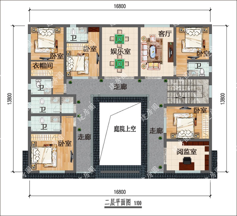 三層四合院設(shè)計(jì)平面圖