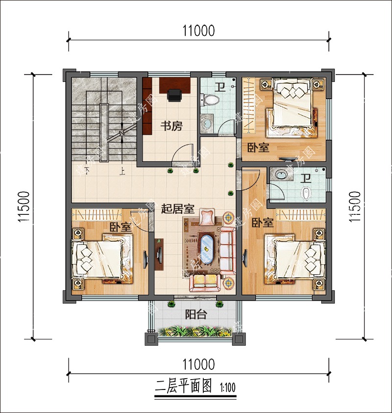 農(nóng)村三層簡歐別墅平面圖