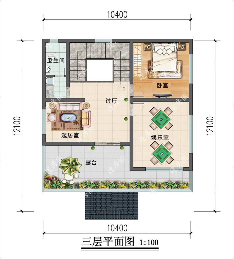 三層中式自建房平面圖