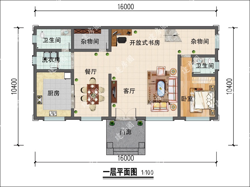 新中式別墅戶型設(shè)計(jì)圖