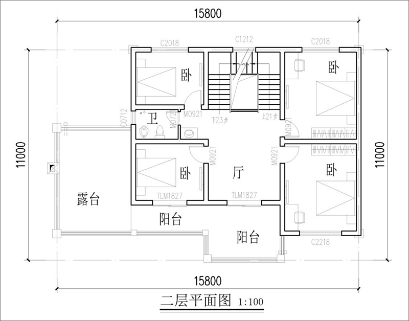 兩層自建房平面圖