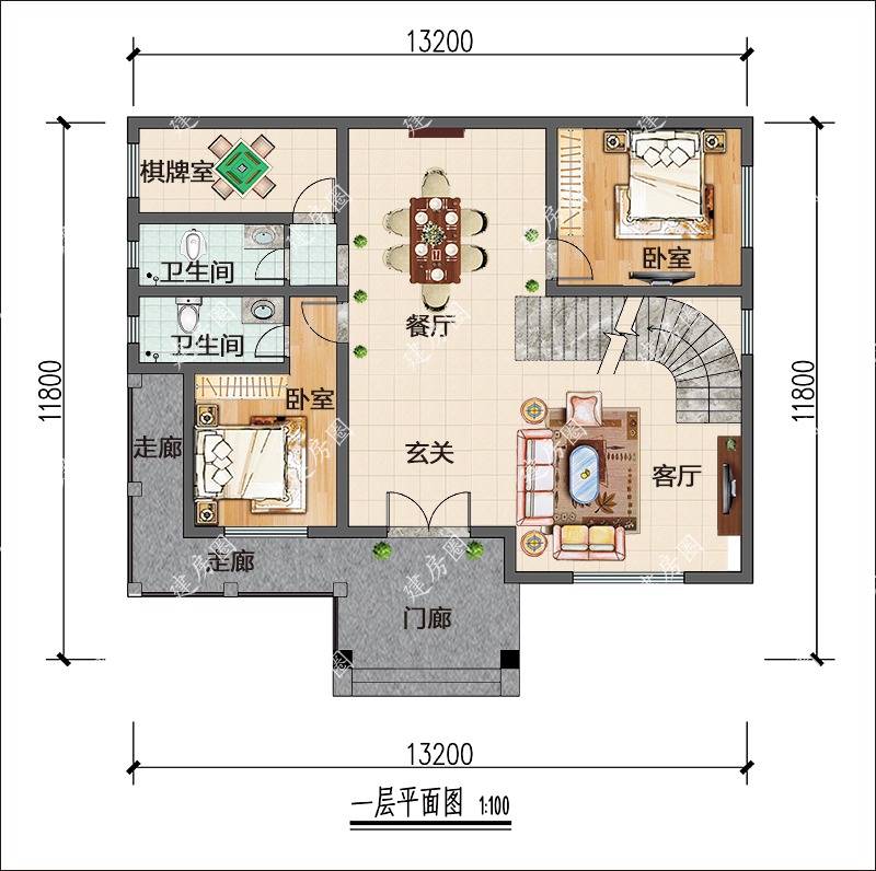 農(nóng)村二層歐式自建房戶型圖