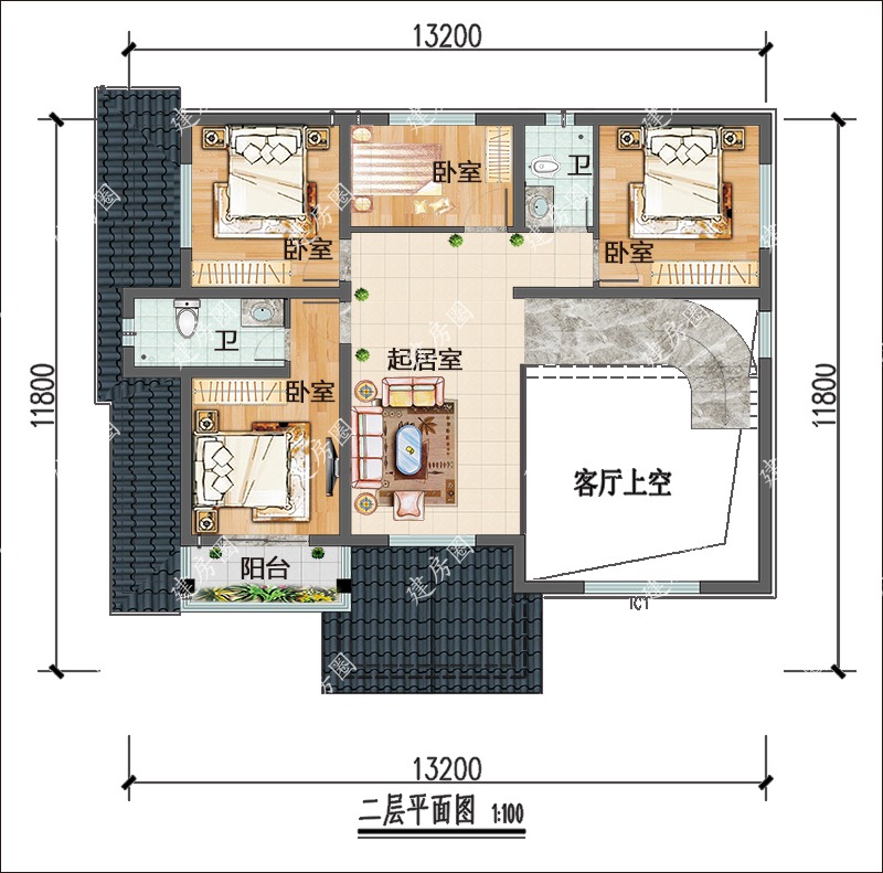 農(nóng)村二層歐式自建房平面圖