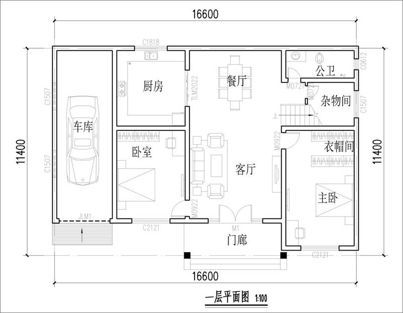農(nóng)村二層小洋房平面布局圖