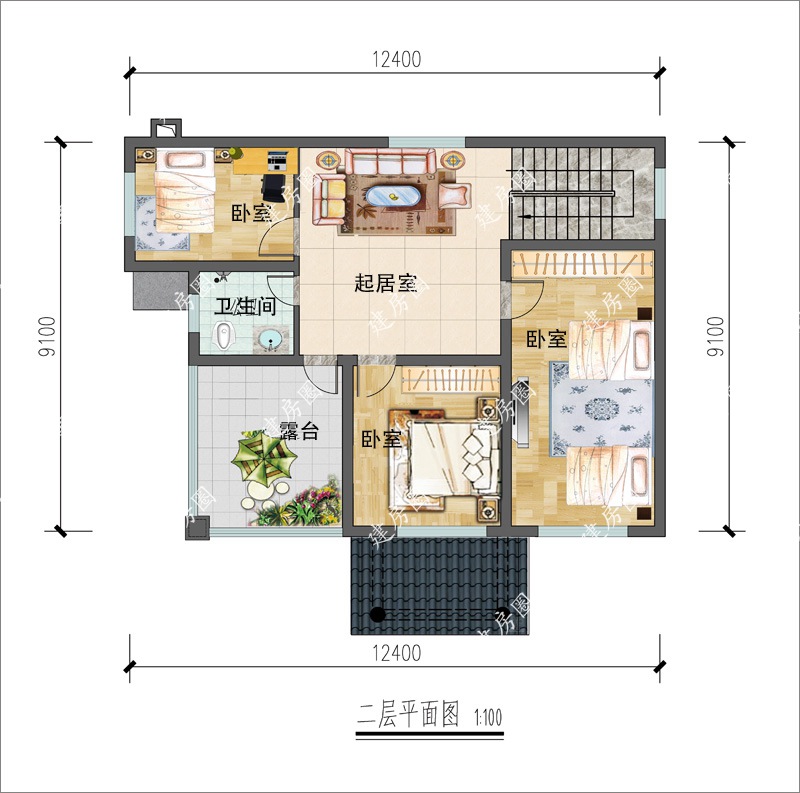 農(nóng)村二層別墅平面布局圖