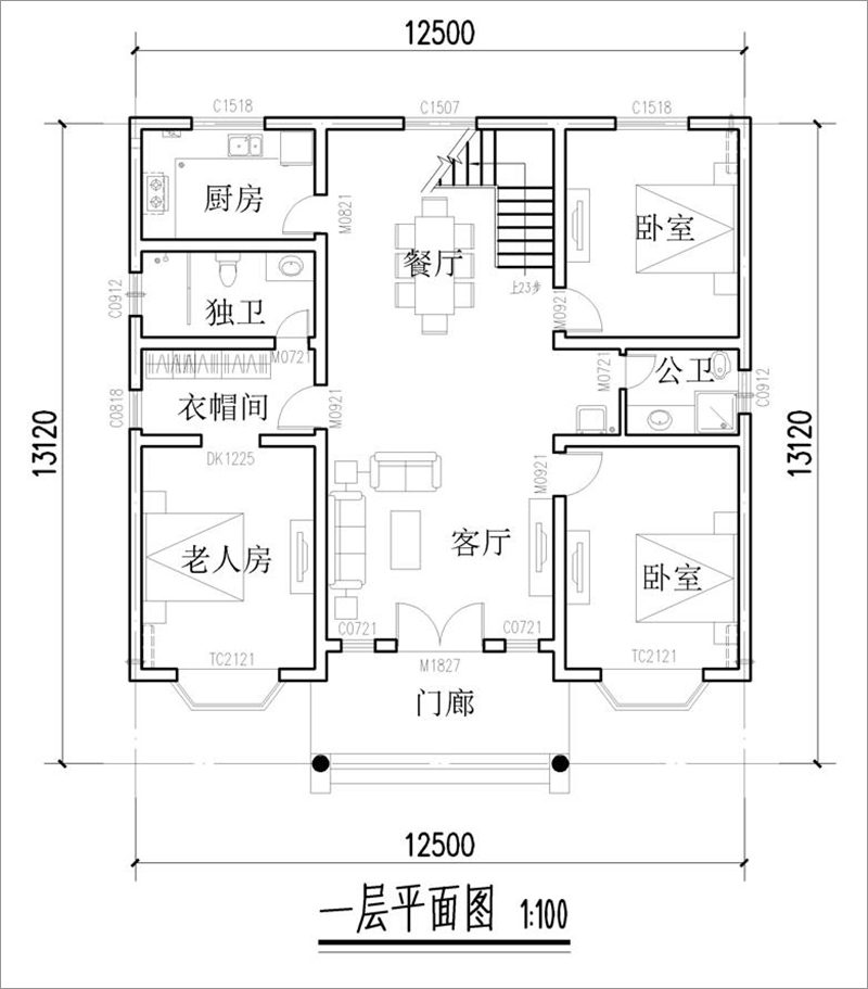 農(nóng)村二層歐式房子設(shè)計(jì)戶型圖