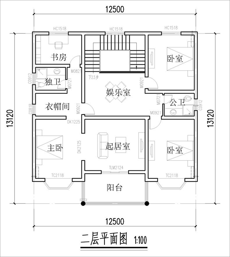 農(nóng)村二層歐式房子設(shè)計(jì)平面圖