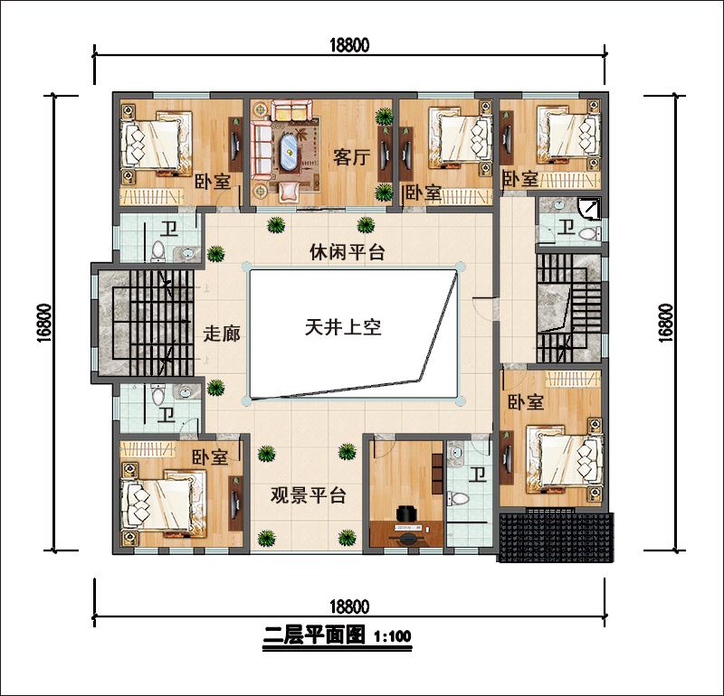 新中式獨棟別墅平面圖