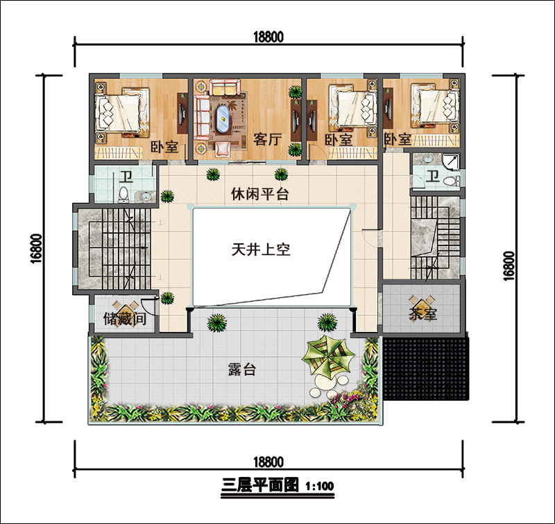 新中式三層獨棟別墅平面圖