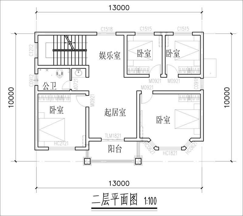 農(nóng)村30萬(wàn)別墅平面圖