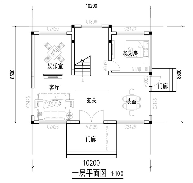 別墅一層平面圖