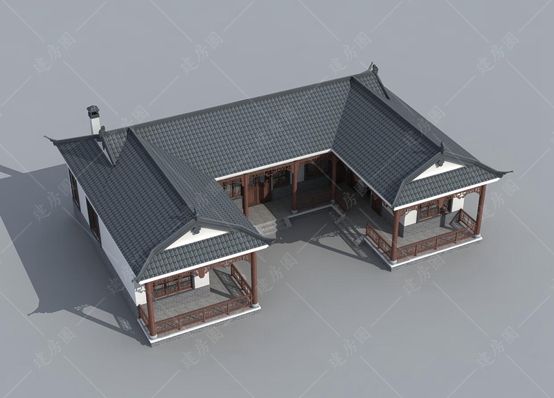 一層四合院外觀設(shè)計圖