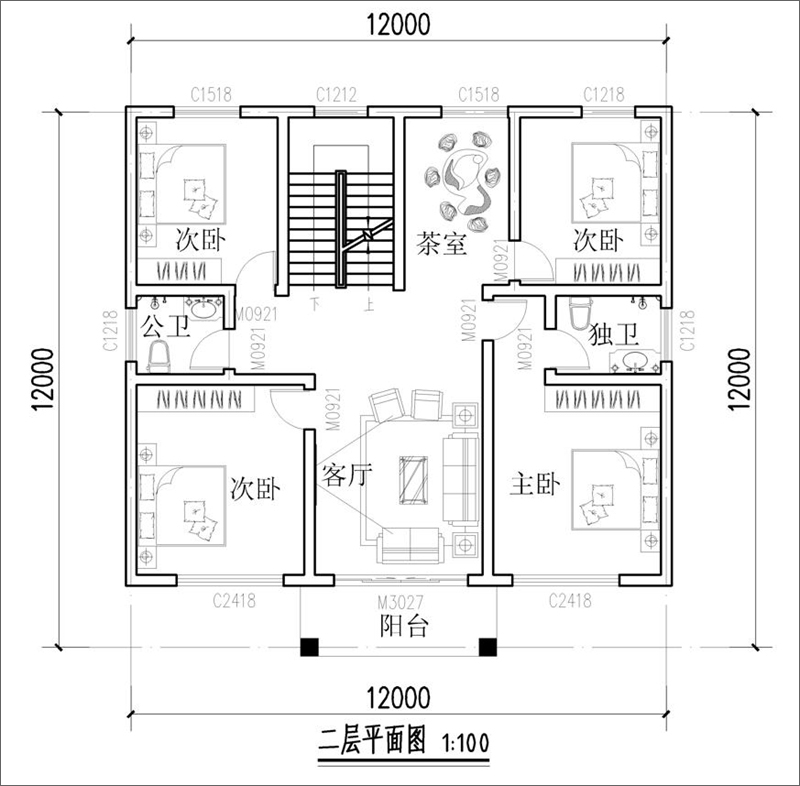 二層平面布局圖