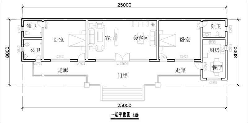 自建房一層平面圖