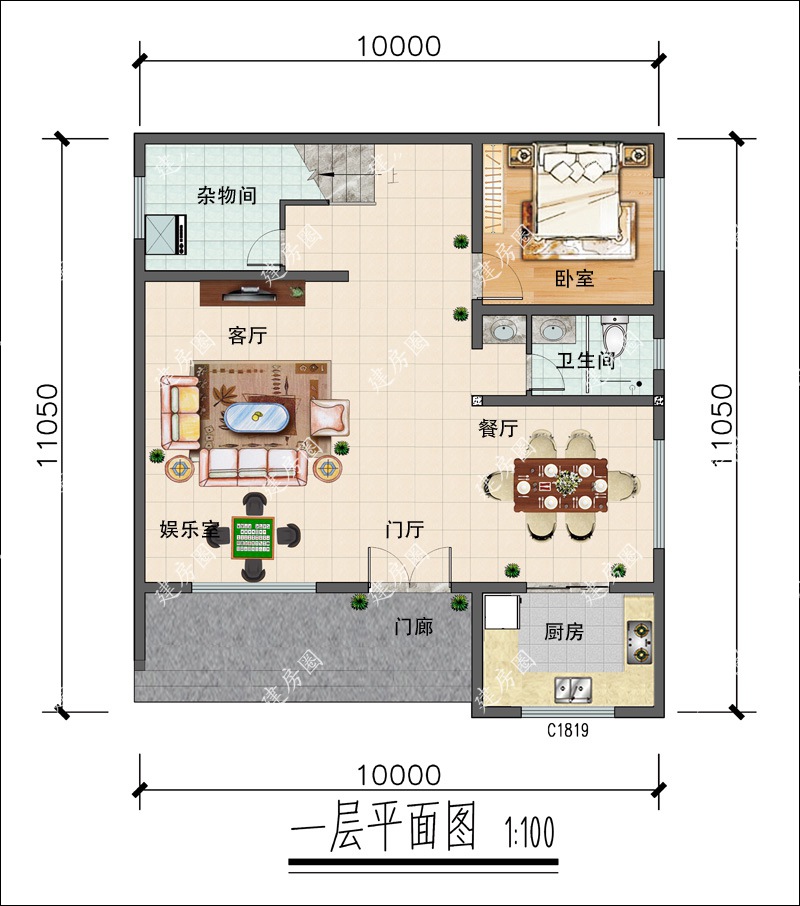 重慶自建房一層平面圖