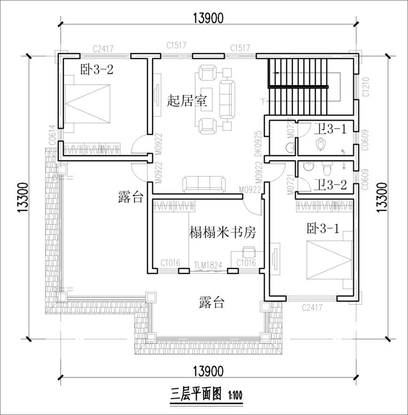 農(nóng)村三層自建房平面圖