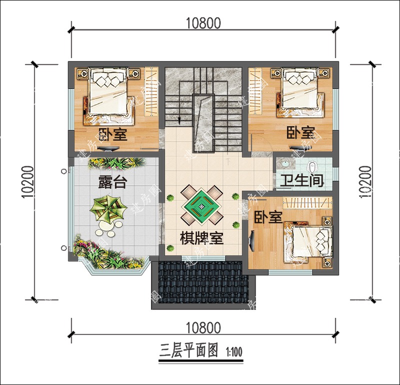 農(nóng)村三層自建房平面圖