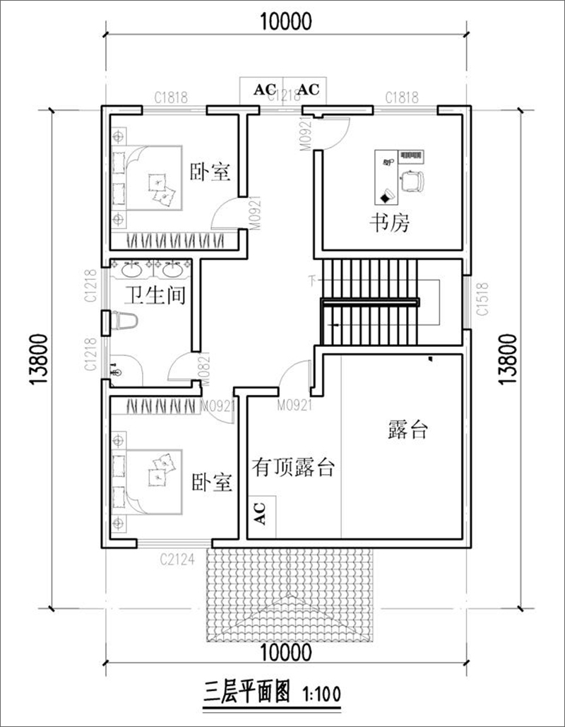 三層新中式別墅平面圖